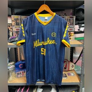 Freddy Peralta Milwaukee Brewers Promo Jersey